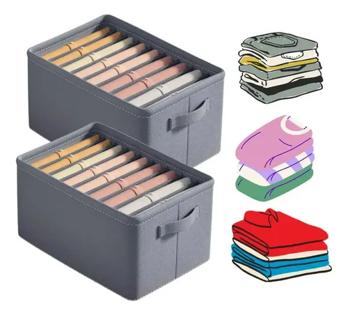 Kit 2 Organizador Para Armazenar Roupas Armario Gaveta Colmeia Com Divisorias Cor Cinza Variall