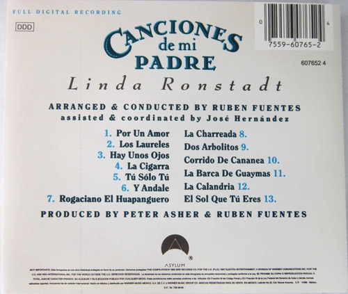 Linda Ronstadt - Canciones De Mi Padre Cd | MercadoLibre