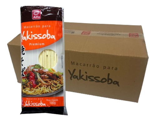 Caixa Macarrão Yakissoba Alfa 20 Pacotes 500 G .´.