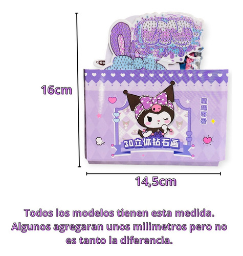 Kit Pintura Diamante 3d De Sanrio Kuromi Y Más Cod. 7050 Kuromi 1