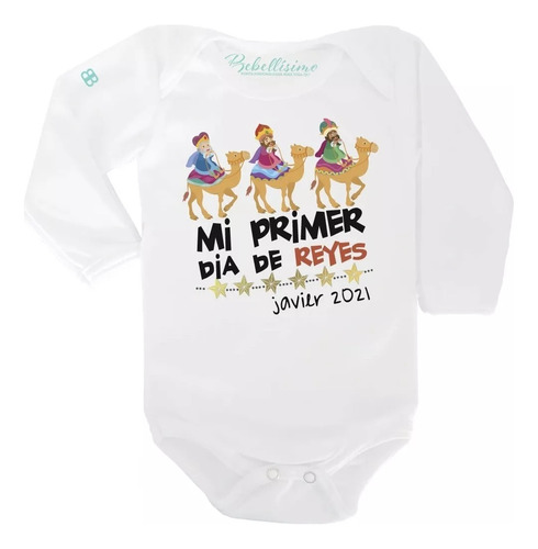 Body Para Bebé Personalizado Mi Primer Día De Reyes 