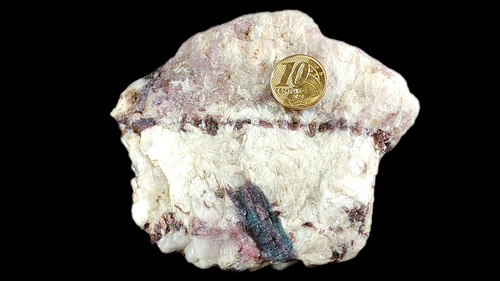 Lb171 Turmalina Paraíba Em Matriz Albita 449g Gramas Cor Roxo Azul E Branco