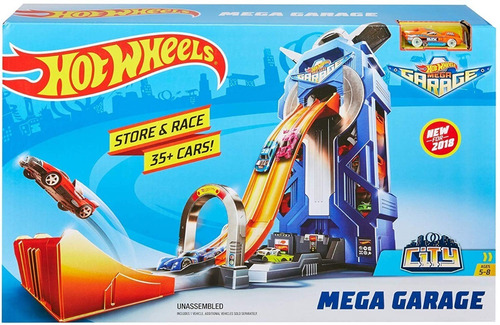 Imagen 8 de 10 de Hot Wheels Pista Mega Garage Rotatorio Para 35 Carros