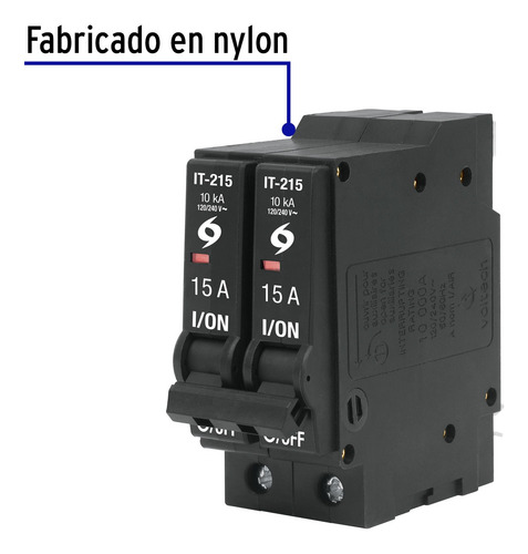 Interruptor De 2 Polos 15a, Enchufable, Volteck 46703