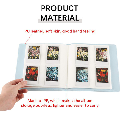 Álbum De Fotos De 256 Bolsillos Para Fotos Polaroid, Compatible Con Cámara Instantánea Fujifilm Instax Mini Evo Liplay 11 90 70 50s 40 26 25 9 8+ 8 7s / Impresora Mini Link Sp-1 (azul Hielo)