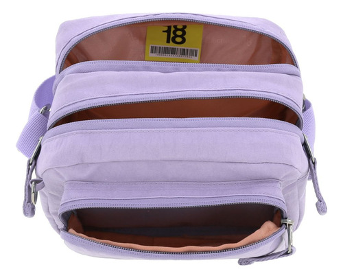 Crossbody Color Lila Zilp Impermeable 1866551-v Chenson 1818 Acabado De Los Herrajes Níquel Diseño De La Tela Lisa