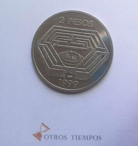 Moneda Argentina 2 Pesos Jorge Luis Borges 1999