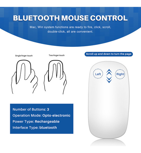 Computadora Recargable Silenciosa Inalámbrica Magic Mouse