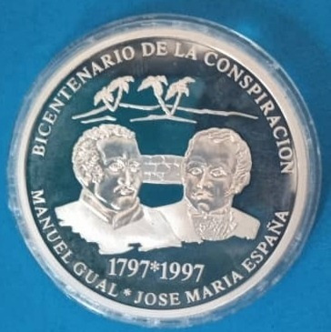 Moneda Conmemorativa Gual Y España Plata.