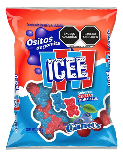 Dulces Icee Ositos De Gomita Cereza Y Mora Azul Canels 454g