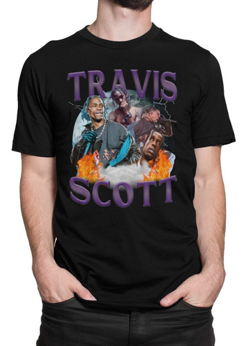 Camiseta Basica Travis Scott Rapper Mundo Astro World Fogo