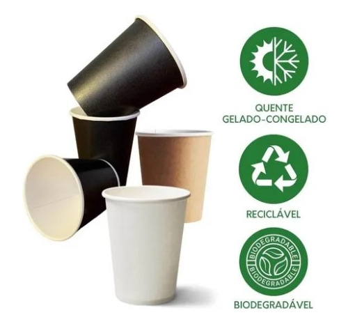 1000 Copo Papel Biodegradável 210 Ml P/ Café - Expresso Cafe