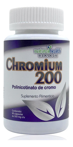 Picolinato De Cromo 200 90 Cápsulas Natural Health