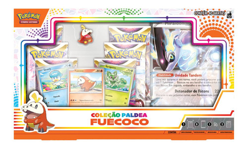 Pokémon Cartas Box Coleção Paldea Fueooco - Copag