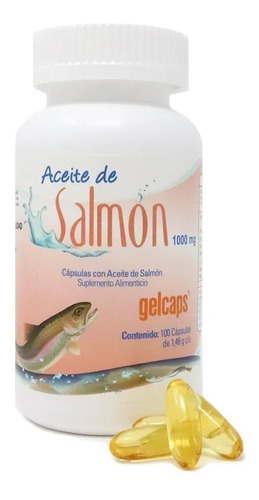 Aceite De Salmon Con 100 Capsulas C/ 1,46 G C/u Gelcaps