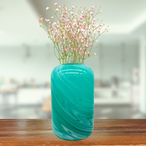 Florero De Cristal Jarron De Vidrio Templado Decorativo 21cm