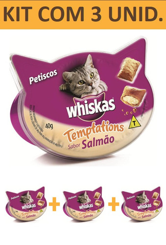 Só Hoje Whiskas Templations Salmao Kit Com 3 Unidades