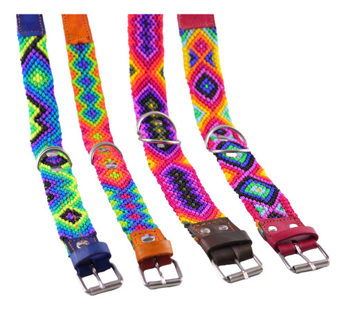 2 Collares De Perro Tejido Multicolor Talla M Color Variados Tamaño Del Collar 40 Y 45 Cm