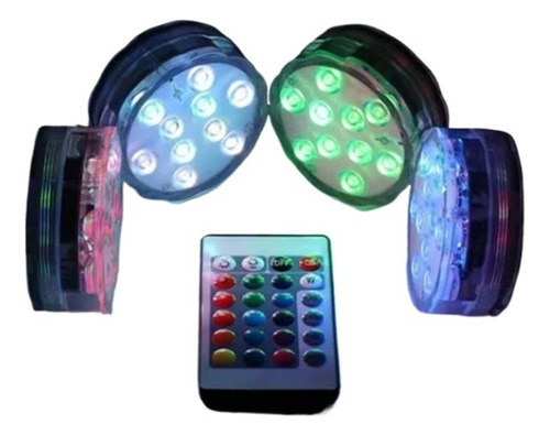 Kit 1 Luzes Led Piscina Sumergible 13led Mando A Distancia