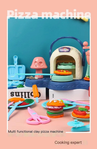 Máquina De Fazer Pizza Modelando Cores Dough Clay Set Toy