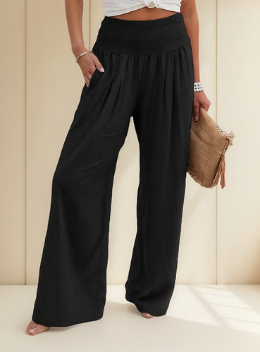 Scacto-pantalones Mujer Cintura Alta Informal Suelta