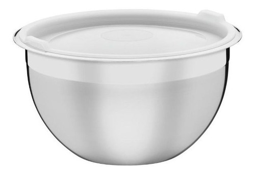 Recipiente Tramontina Cucina em Aço Inox com Tampa Plástica Preparar e Servir 16 cm 1,6 L