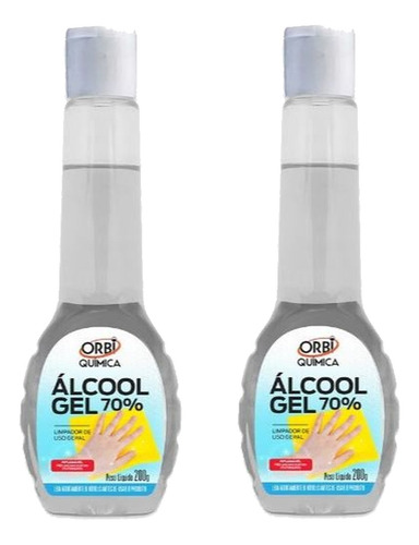 Álcool Gel Antivirus Bactericida 70% - 200g 2 Unidades