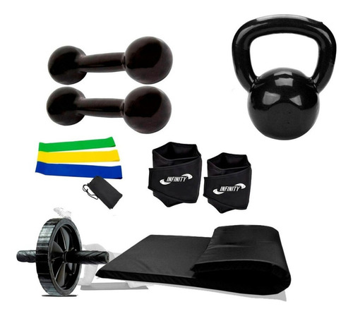 Kit Ginastica Fitness 6 Itens -  Fitness Faixa Elástica