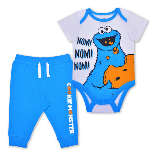 Sesame Street Mameluco De Manga Corta Para Beb Con Pantalone