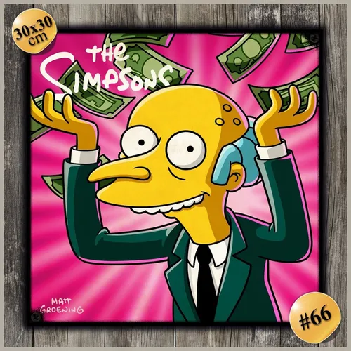 #66 - Cuadro Vintage 30 X 30 Cm / The Simpson Sr. Burns