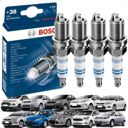 Kit Jogo Bosch 4 Velas De Ignição Ford Fiesta Ecosport Ka