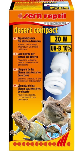 Ampolleta Uvb 10% Desertica 20 Watt Sera Reptiles Mascotas