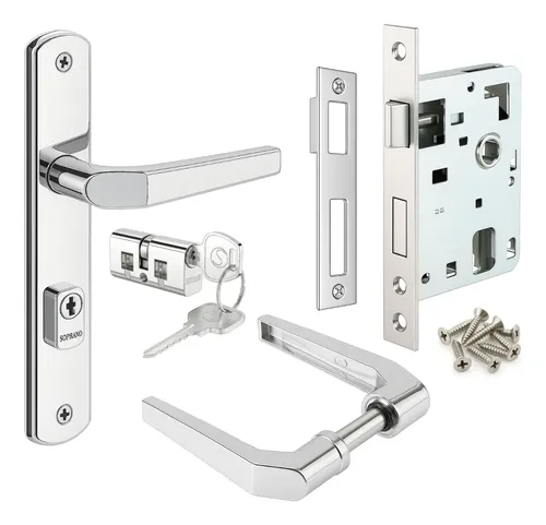 Fechadura Completa Soprano Porta Madeira Entrada Externa