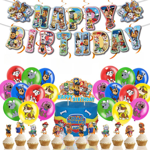 Globos De Cumpleaños Decoración Paw Patrol Fiesta Temátic