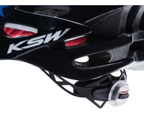 Imagem 10 de 10 de Capacete Ksw Ciclista Bike Mtb Bicolor Com Led Integrado