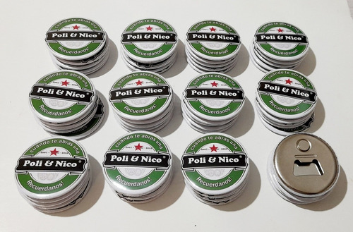 100 Pin Imán Destapador Personalizado Iguales 56mm Diámetro