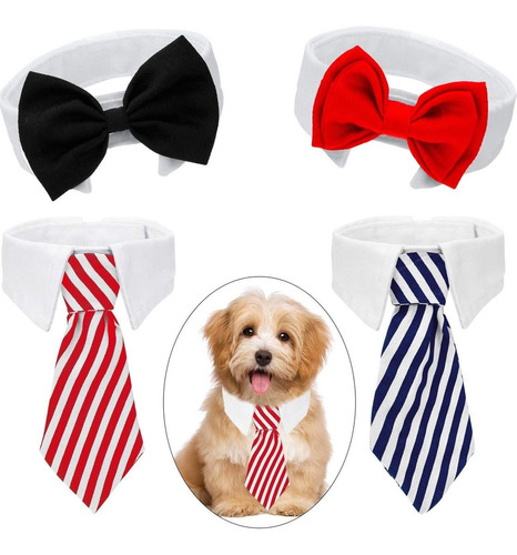 4 Pajaritas Ajustables Para Mascotas, Collar Formal Para Per