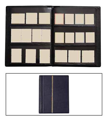 Lbum De Sellos Carpeta De 10 Hojas (20 Páginas) Libros Azul