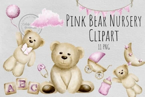 Imagenes Imprimibles, Digital,watercolor,baby Bear Promo 3x1