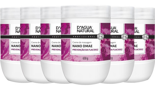  6un Creme Massagem Corporal Nano Dmae 650g D'agua Natural