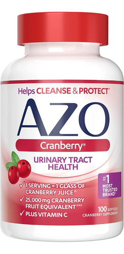 Azo Arándano Tracto Urinario Cranberry Vitamina C 100 Cáps