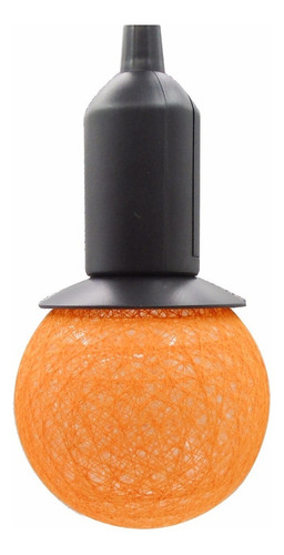 Lampara Led Colgante Hilo Redonda 10 Cm Diametro Estructura Naranja
