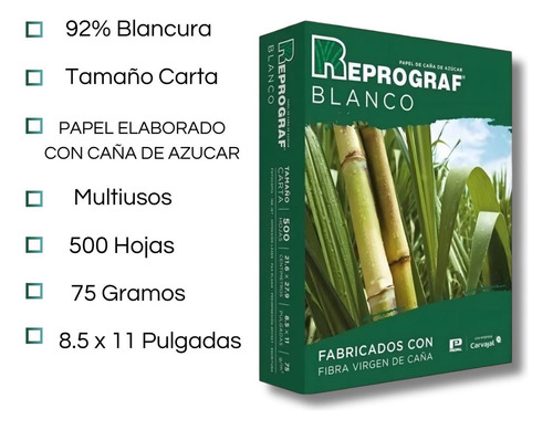 Hojas Blancas De Papel Bond Tamaño Carta 500 Hojas Ecobond