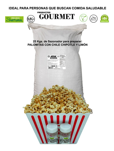 Sazonador Para Palomitas Chile Chipotle Y Limón 25kg Kosher