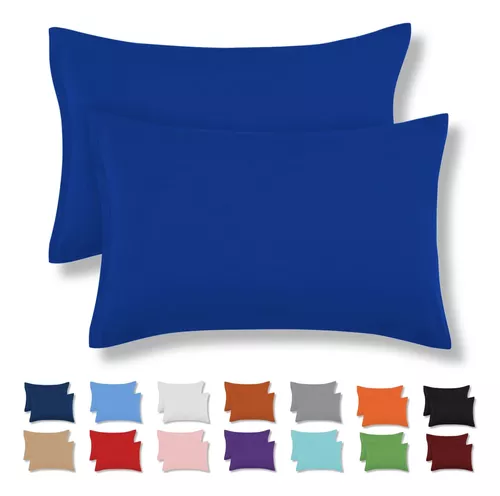 Funda Almohada 60x60 Algodón Reforzado (Pack de 2) - Azul Claro - Tela