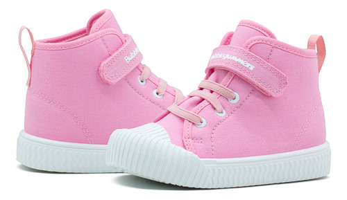 Tenis Bota Bubble Gummers® Para Niña Rosa Con Elástico Y Contactel Suela Ligera Con Puntera