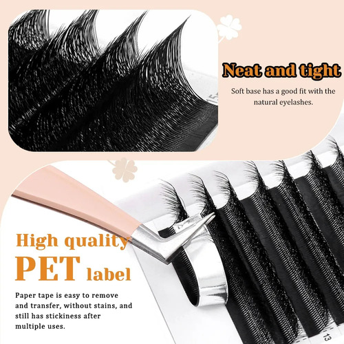 Extensiones De Pestañas Masscaku 8dw Con Puntas Dobles, Mezc