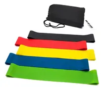 Comprar Set Bandas Elasticas Circular 5 Resistencias Latex Kit Gym Color Fit Addict