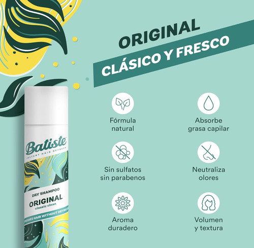 R E M A T E Shampoo En Seco Batiste 3 Pzs Vegano Sin Sulfato