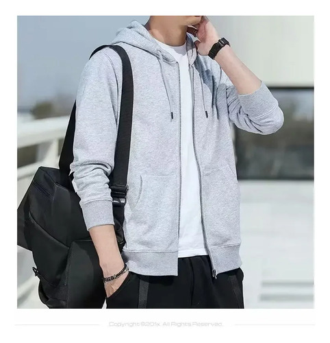 Sudadera Casual Con Capucha Y Cremallera Con Forro Polar Par